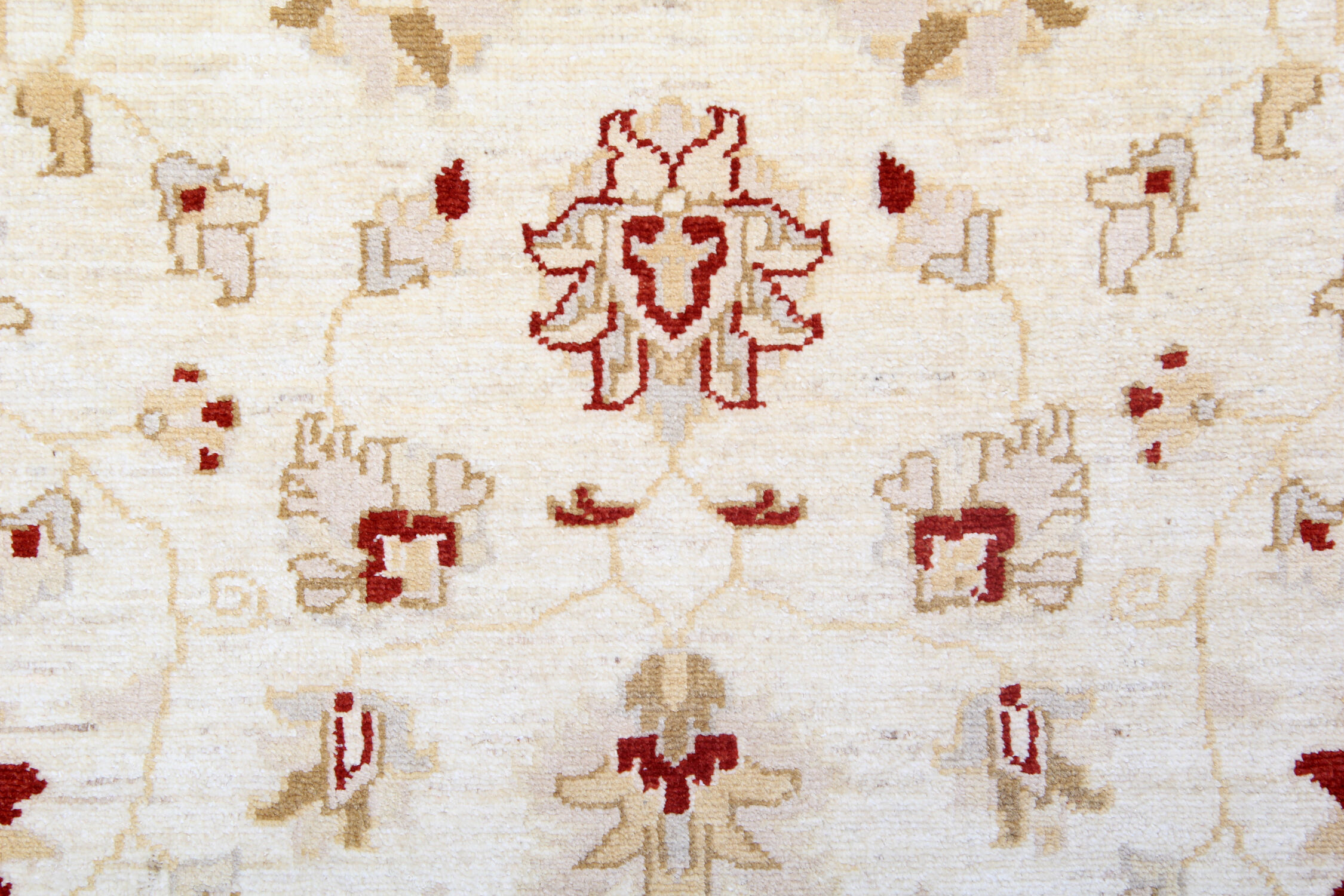 Traditional ceam wool ziegler rug handwoven floral carpet- 106x150cm