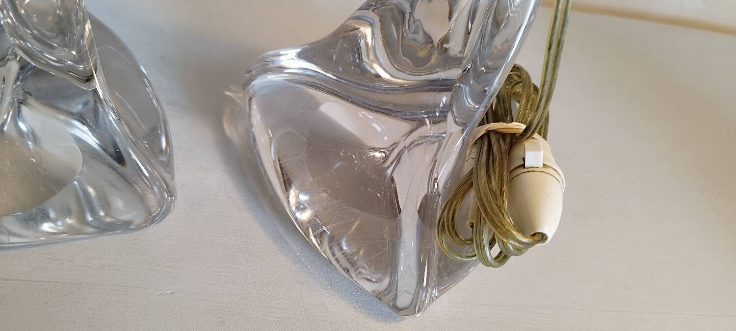 2 Lorraine crystal lamp bases