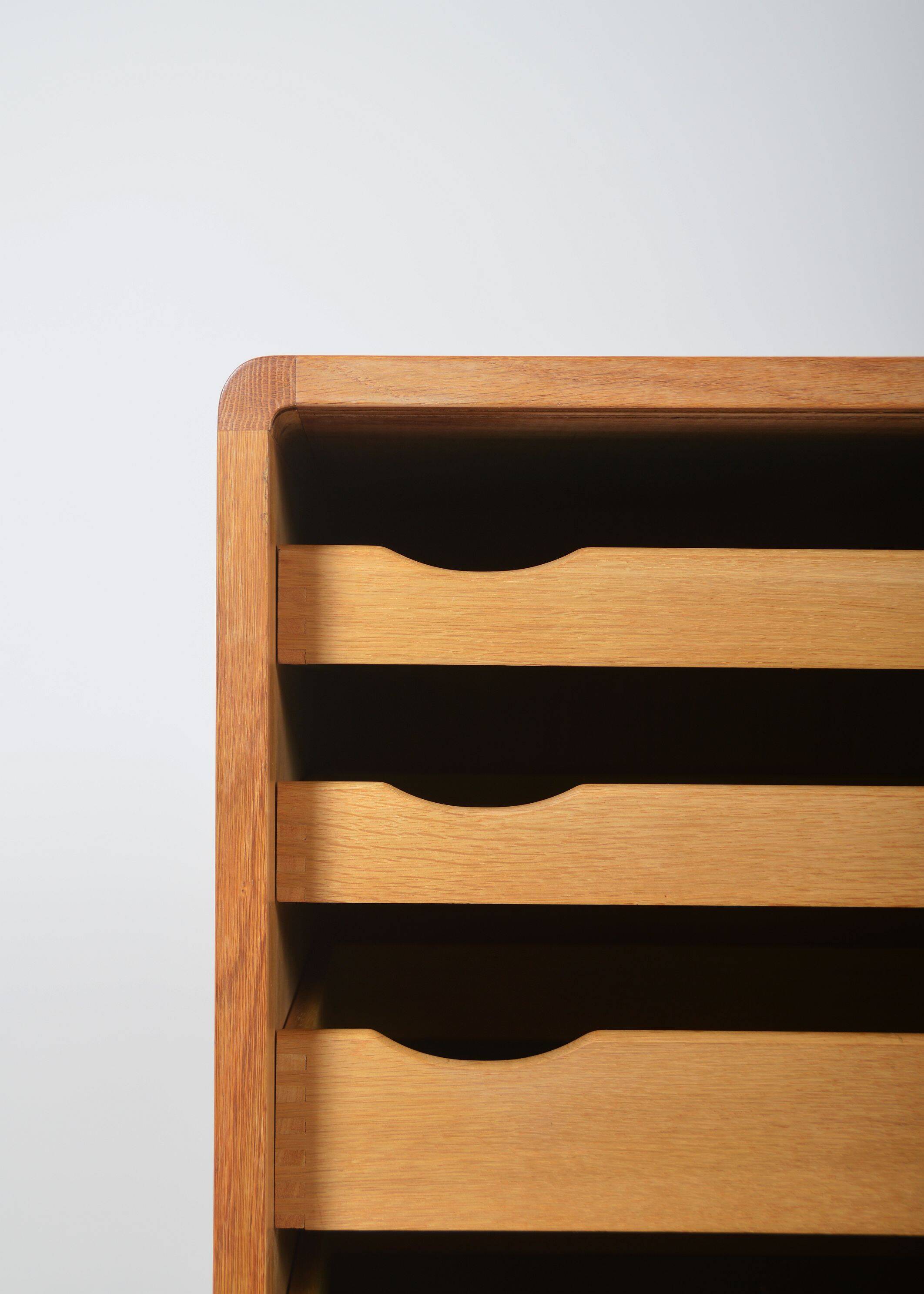 Danish minimalist sideboard in light oak, 1960s