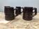 Serie 5 cups mugs miedzygorze ceramic brown vintage