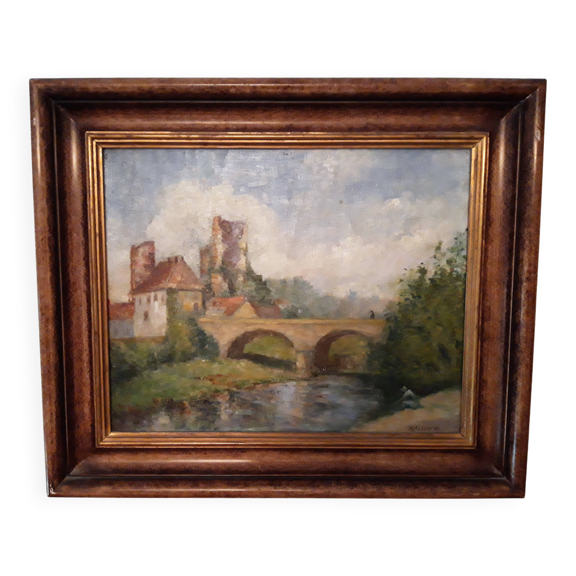 Painting by Maurice Fleurival viewed from Moret-sur-Loing (Seine-et-Marne),