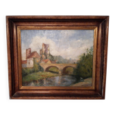 Painting by Maurice Fleurival viewed from Moret-sur-Loing (Seine-et-Marne),