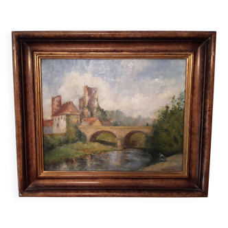 Painting by Maurice Fleurival viewed from Moret-sur-Loing (Seine-et-Marne),