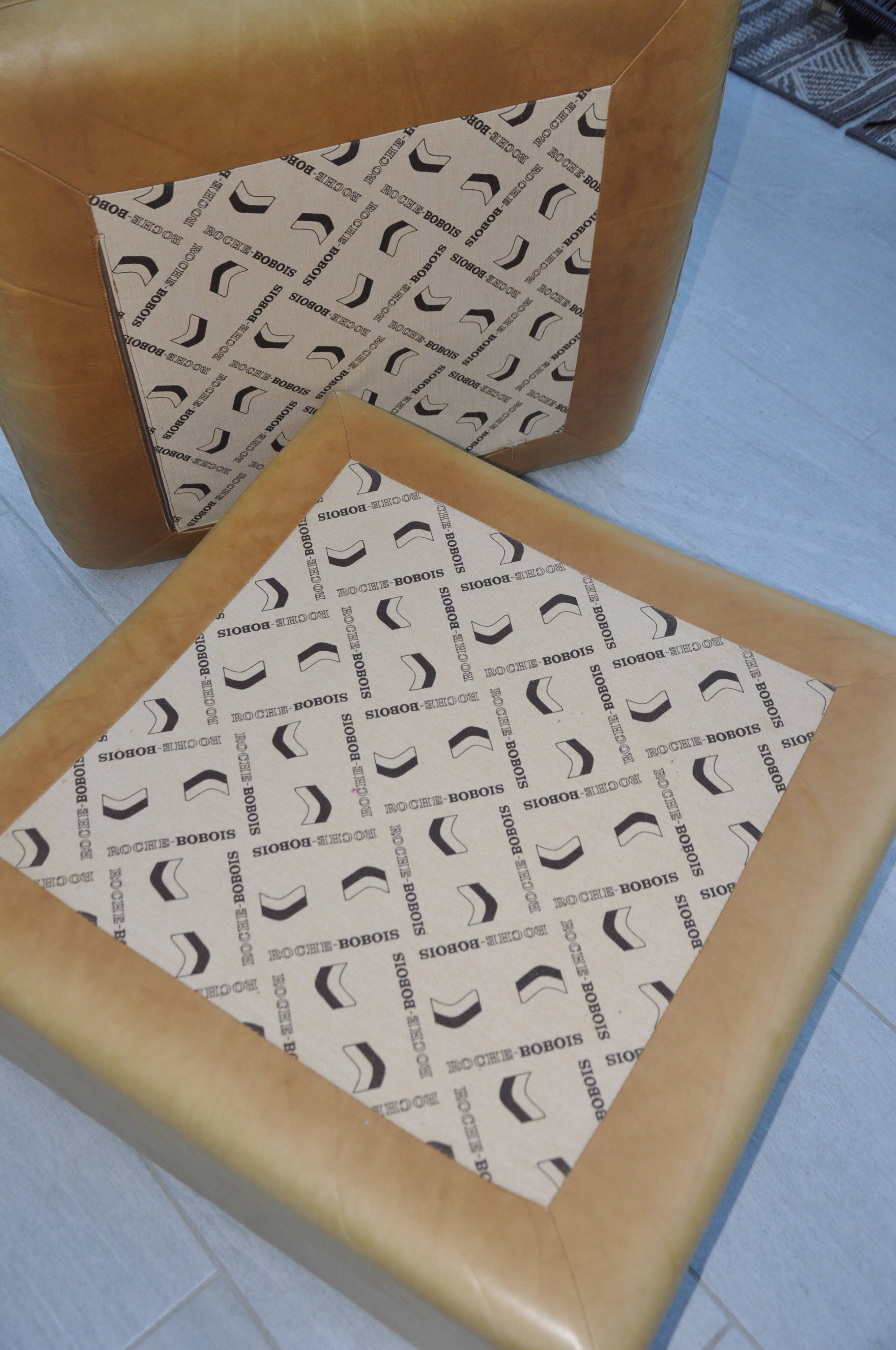 Roche Bobois leather pouf, 1970s