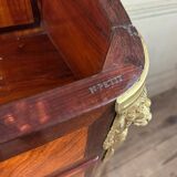 Louis XV Notary Secretary Cabinet in Veneer, Stamped by Nicolas Pet