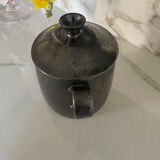 Black ceramic covered pot – Vallauris, 1950s