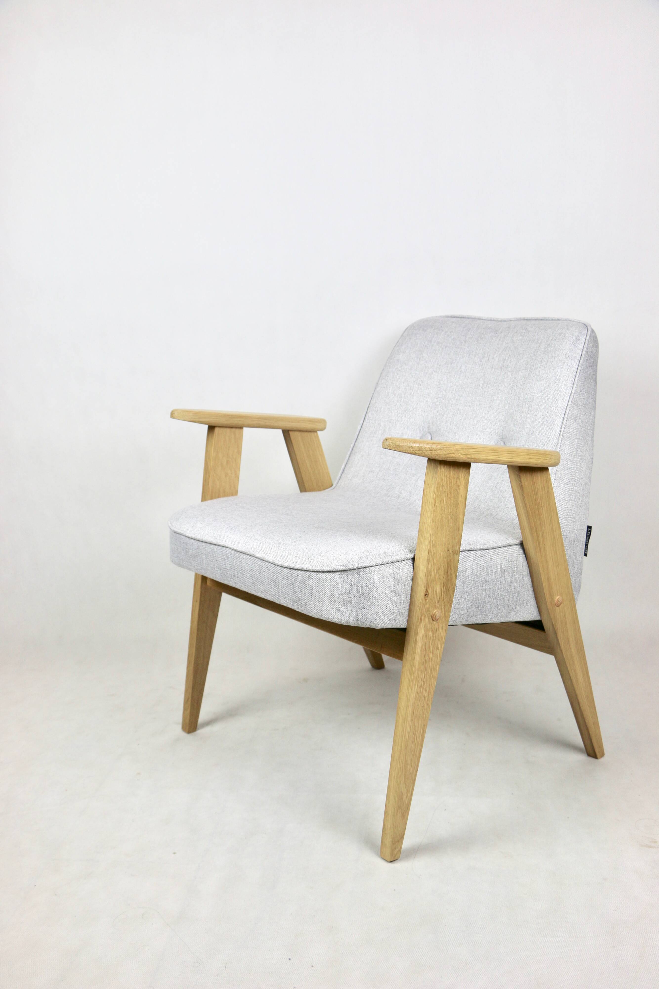 Fauteuil Modèle 366 Bouclé Beige par Józef Chierowski, 1970s