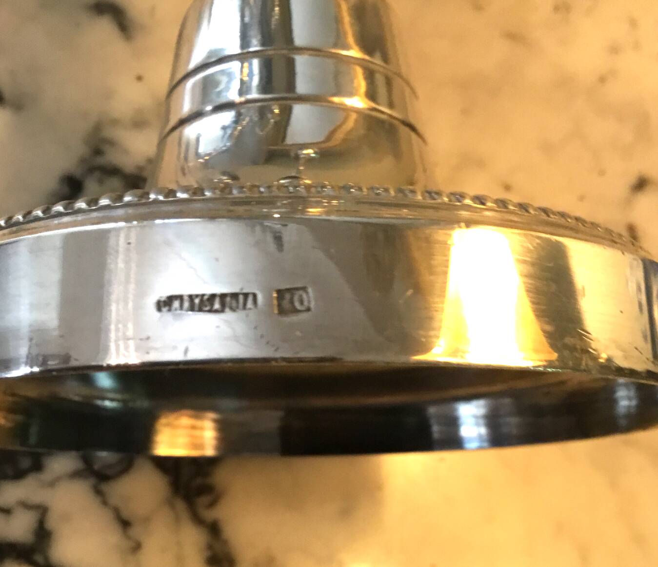 Pair of three-armed silver-plated candelabra