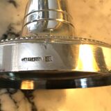 Pair of three-armed silver-plated candelabra