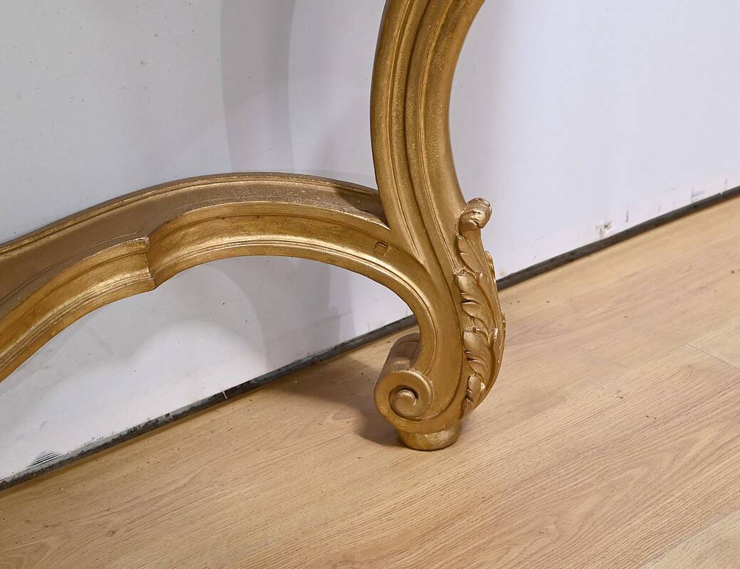 Important Wall Console in Gilded Wood, Louis XV style – Early 20th century