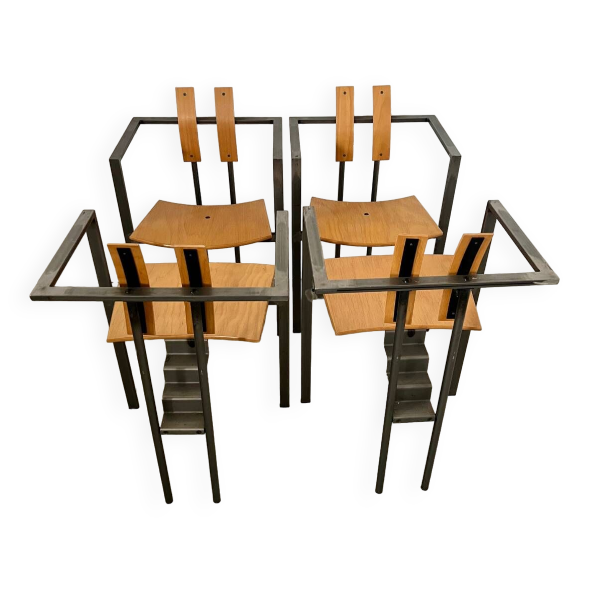 4 old raw design chairs Karl Friedrich Forster model Trix KFF postmodern 70s/80s