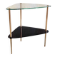 Table d'appoint tripode en laiton doré et verre - années 50/60