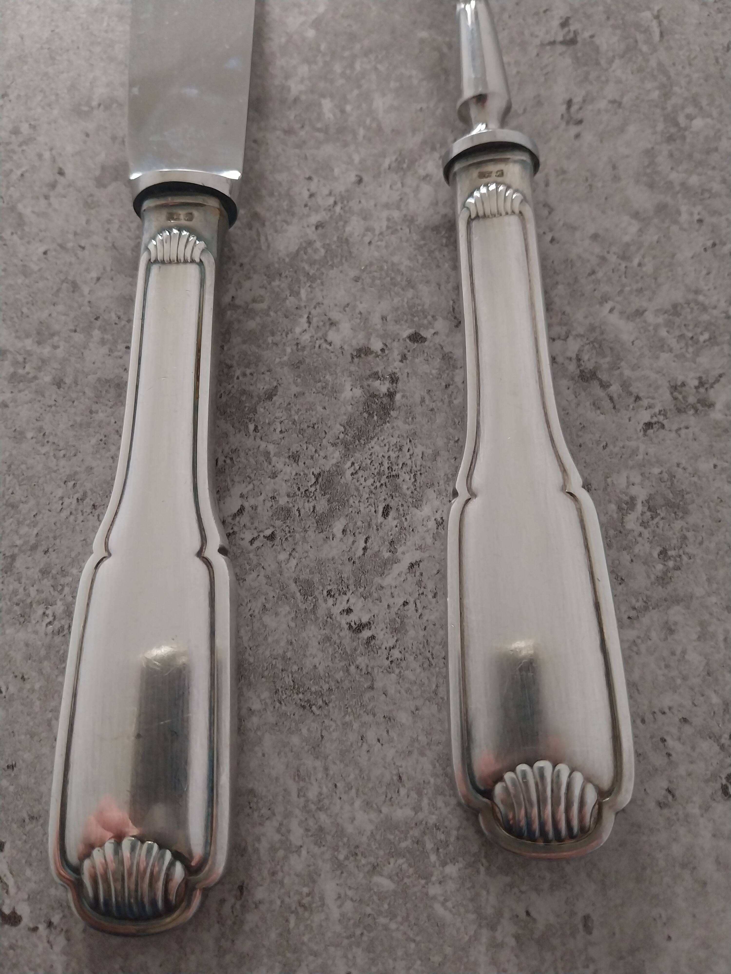 Service à découper vintage en métal argenté SFAM – Modèle Coquille