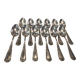 12 silver-plated metal dessert spoons, silversmith SFAM, rocaille design, 19.1 cm.
