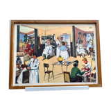 Poster scene of life - the pool - at the hairdresser - rossignol