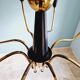 Spider chandelier in brass and black lacquered metal Italian design 1950s