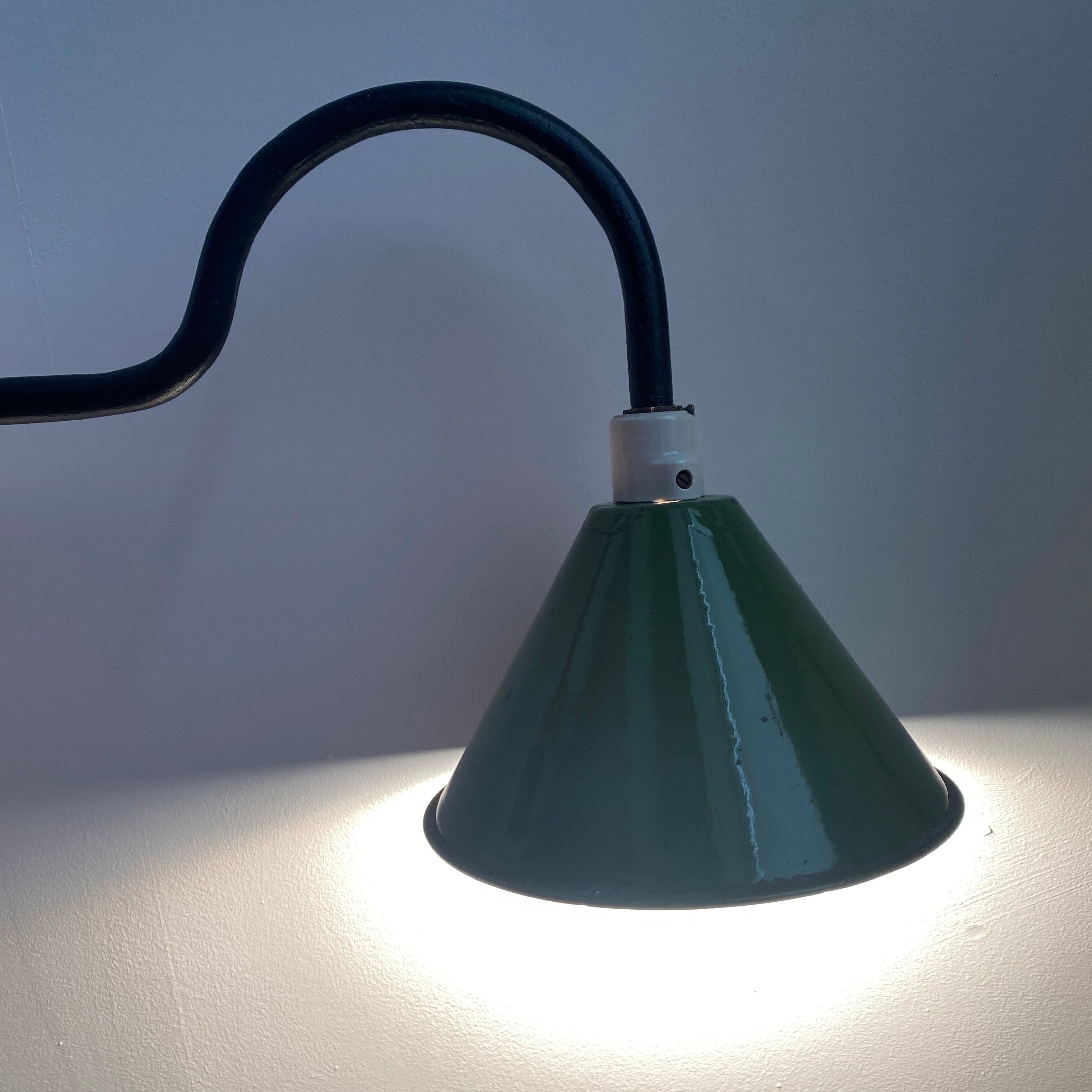 Ancient swan collar gallows lamp