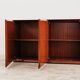 Enfilade en palissandre monumental en bois zèbre laqué de style mid-century.
