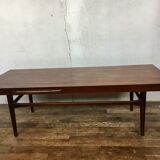 Teak coffee table with shelves