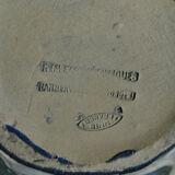 Ceramic pouring jug Rambervilliers art deco flamed sandstone metallic reflection