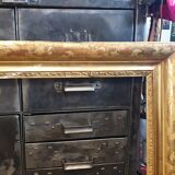 Nineteenth wood frame and gilded stucco