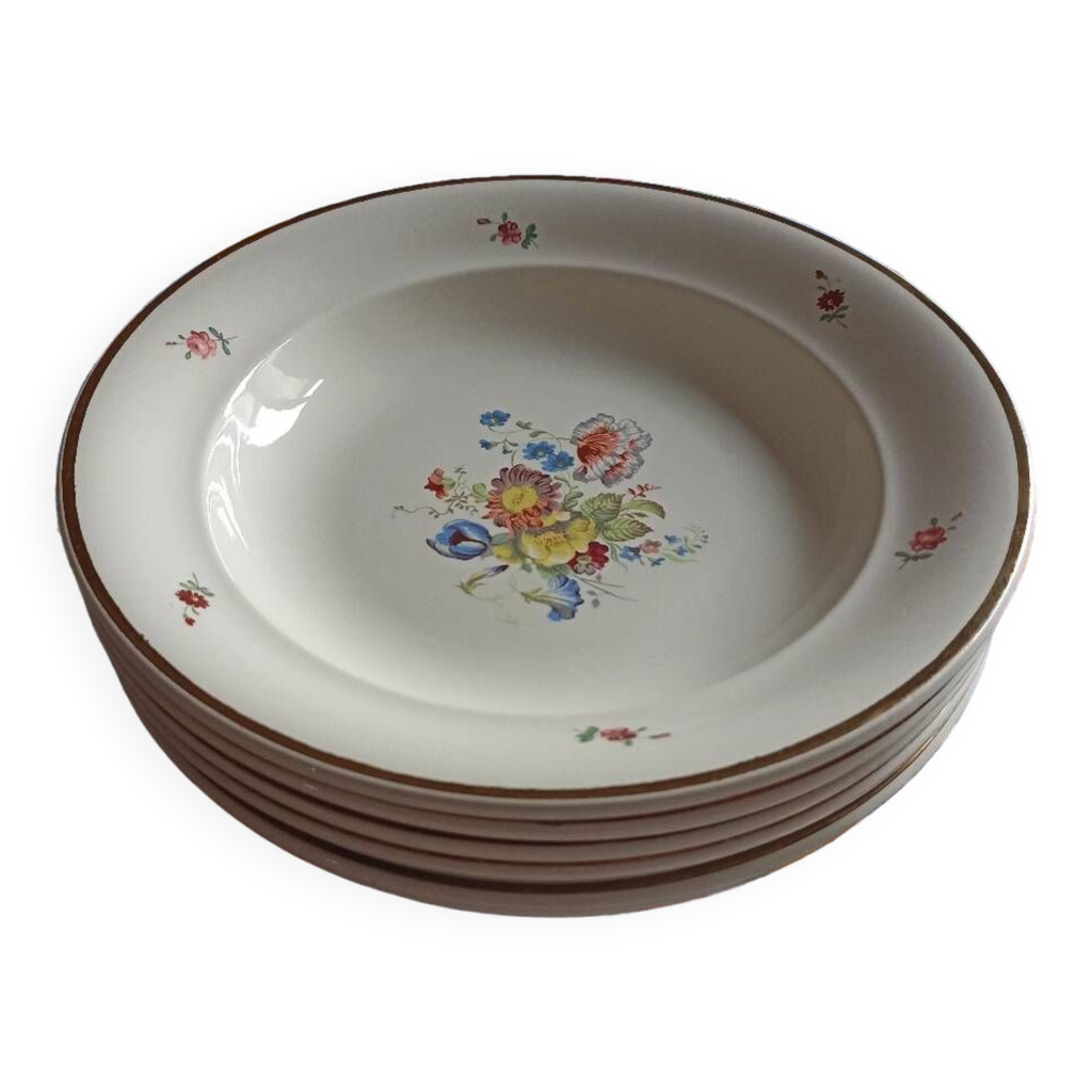 Lot D'assiettes Creuses Galvani Pordenone Années 50 - Céramique Vintage Italienne