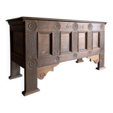 Carved oak chest sideboard, 18th century