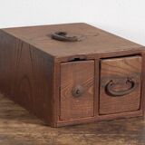 Antique Japanese box with wooden drawer – Meiji–Taishō period (c. 1890–1920)