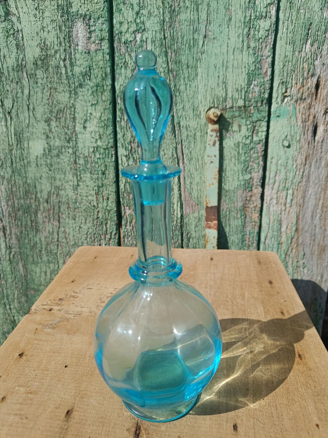Old blue glass bottle