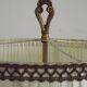 Bronze French Antique Art Nouveau 3-Light Candelabra Lamp Pleated Shade