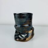 Vase abstrait céramique signé Montalto 1993