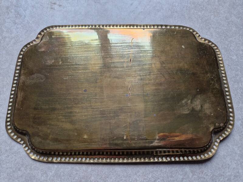 Antique letter tray, letters, in copper or brass - India