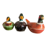 Set of 3 birds signed Michel Caugant