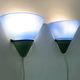 Pair of vintage Vandeheg Lotus blue and green wall sconces. 1980s