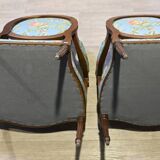 Pair of medallion back armchairs in Louis XVI style