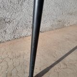 Tripod stool with vintage red moumoute seat