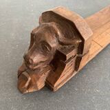 19th century carved wooden wall base for statue