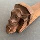 Socle mural en bois sculpté pour statue du 19e siècle
