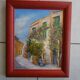Painting view of southern village oil on canvas signed
