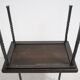 Brutalist nesting table in ebonized oak and wrought iron