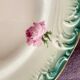 12 Dessert Plates Gien Year 1930 Decor of Roses Green Border