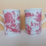 2 mugs motifs toile de Jouy