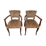 Pair of armchairs bridge in teak circa 1970 vintage
