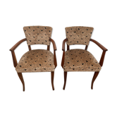 Pair of armchairs bridge in teak circa 1970 vintage