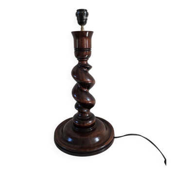 Large turned wooden lamp base, 1960