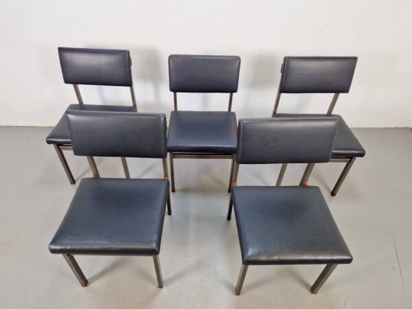 Chaises de salle à manger Pali et table à manger par Louis van Teeffelen pour Wébé, années 1960, ensemble de 6.