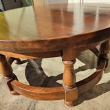 Round coffee table in solid walnut; diameter 80 cm