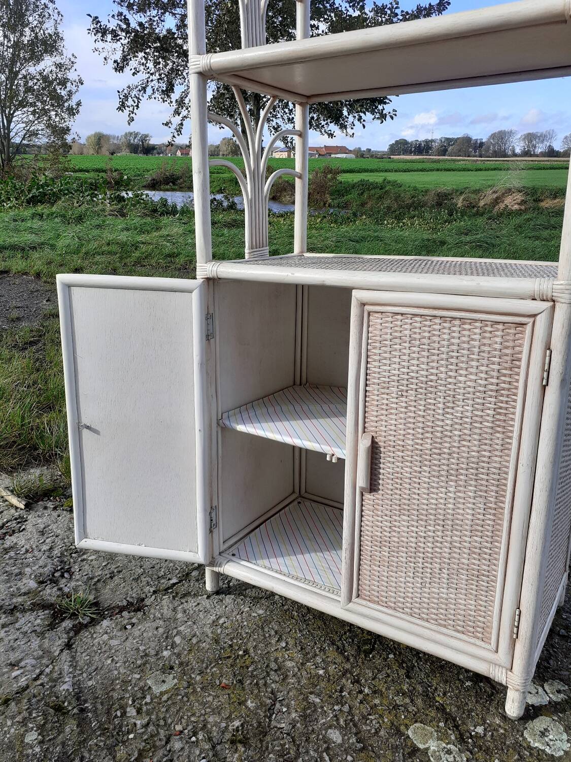 Rattan shelf