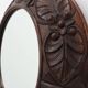 Large oak rustic wall mirror with floral carvings, France 1900s