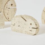 Set of 8 travertine animal sculptures by Fratelli Mannelli 1970